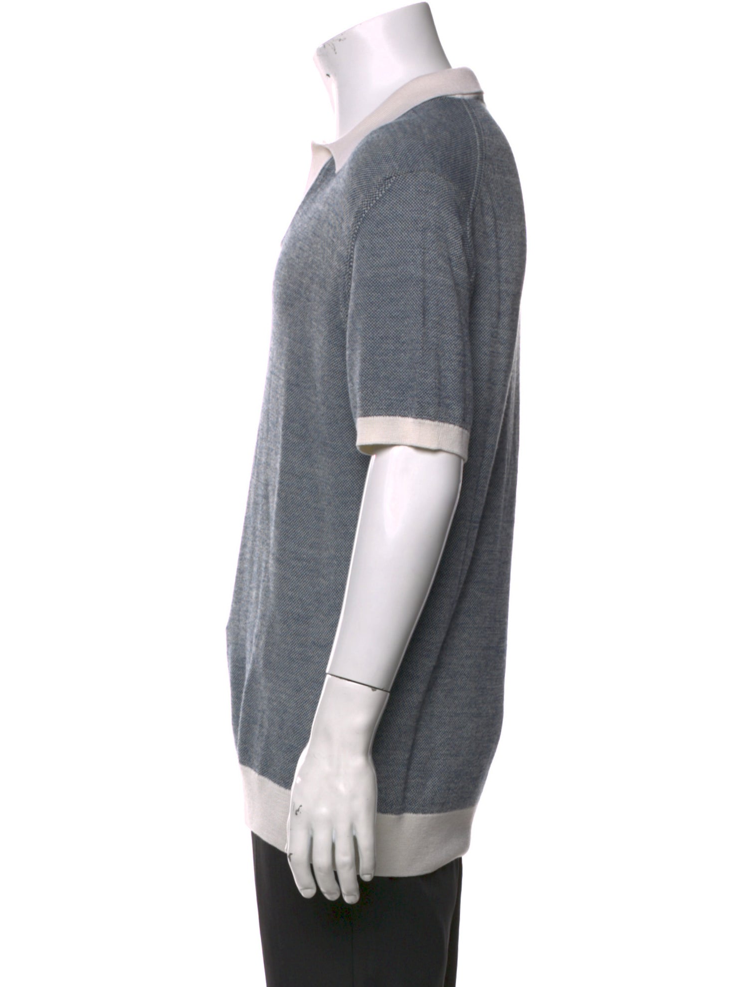 Orlebar Brown Merino Wool Colorblock Pattern Polo Shirt