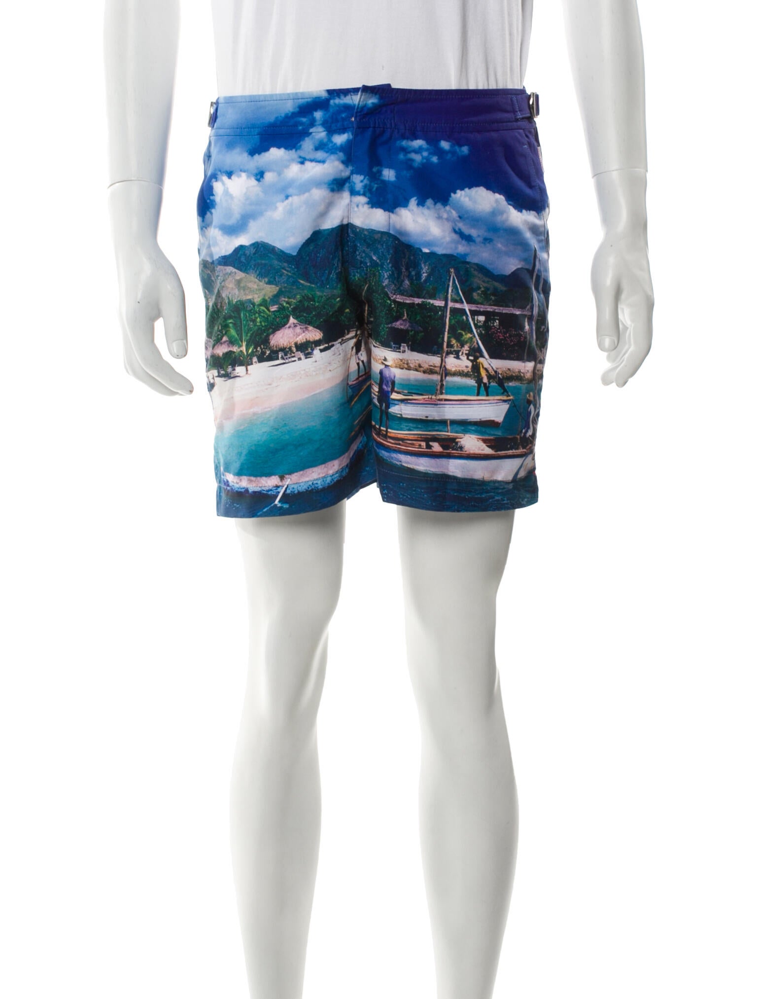 Orlebar Brown Printed Flat Front Shorts