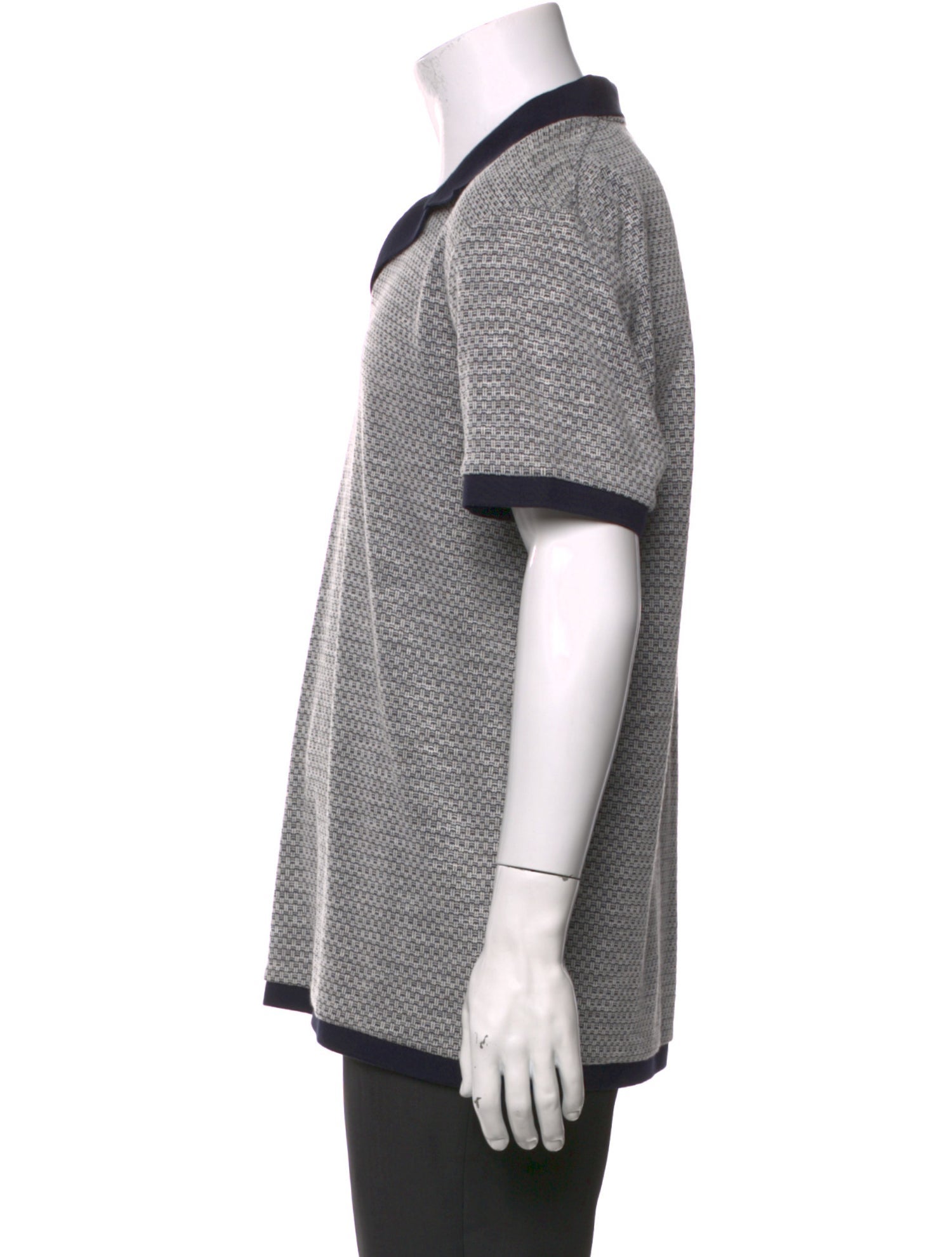 Orlebar Brown Colorblock Pattern V-Neck Polo Shirt