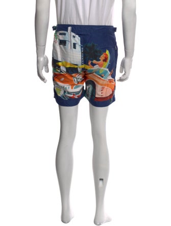 Orlebar Brown Graphic Print Flat Front Shorts