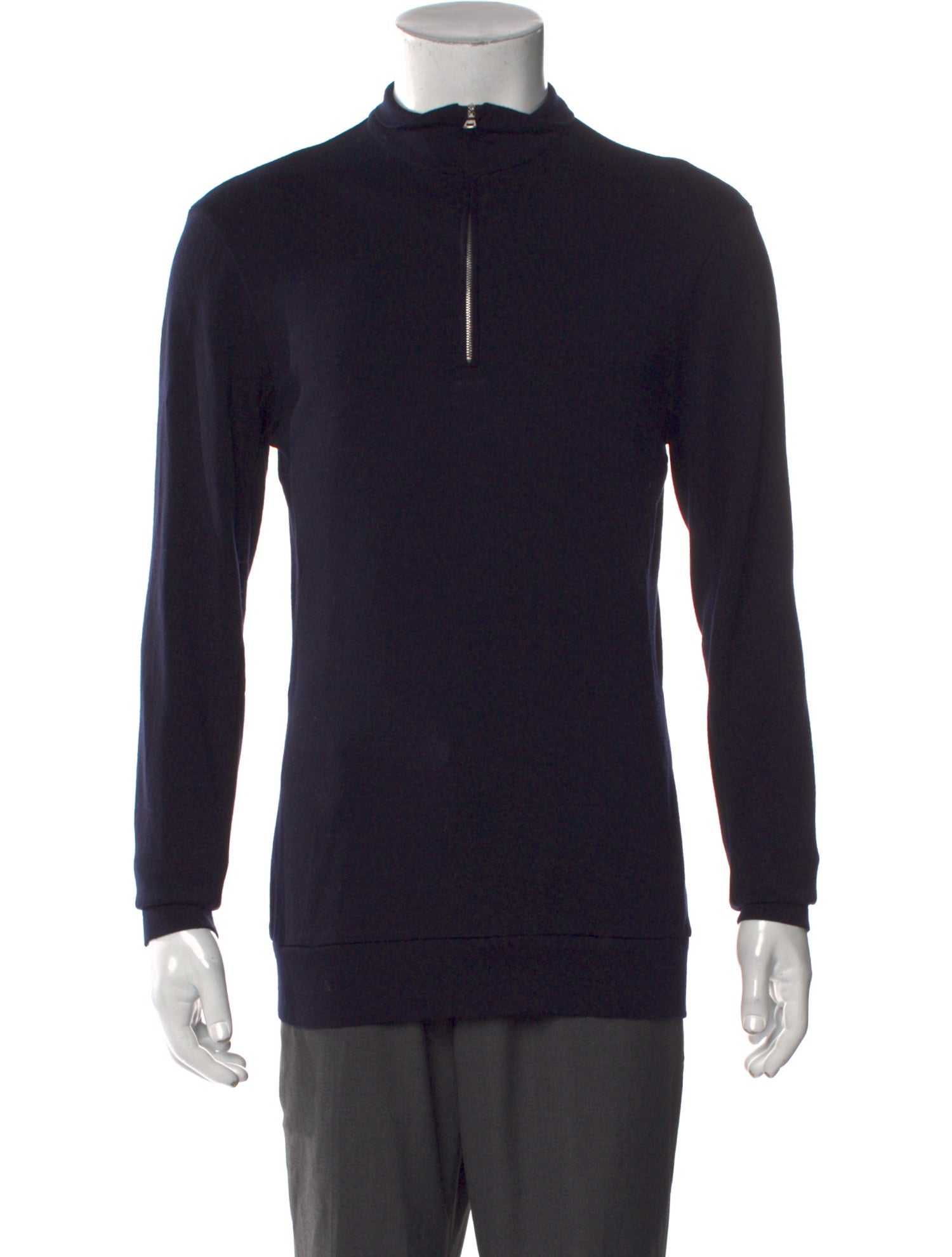 Orlebar Brown Merino Wool Mock Neck Polo Sweater