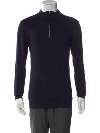 Orlebar Brown Merino Wool Mock Neck Polo Sweater