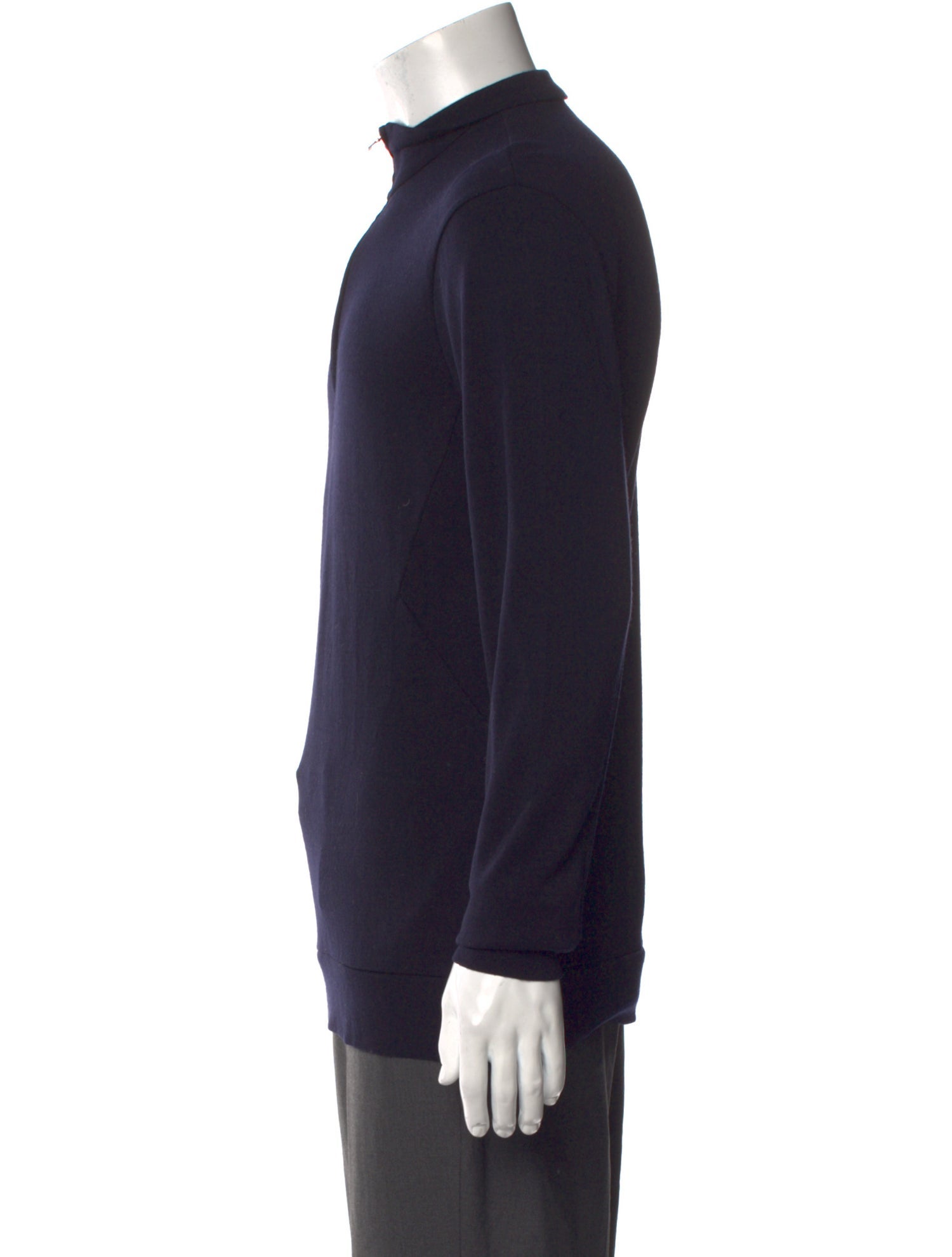 Orlebar Brown Merino Wool Mock Neck Polo Sweater