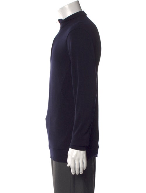 Orlebar Brown Merino Wool Mock Neck Polo Sweater