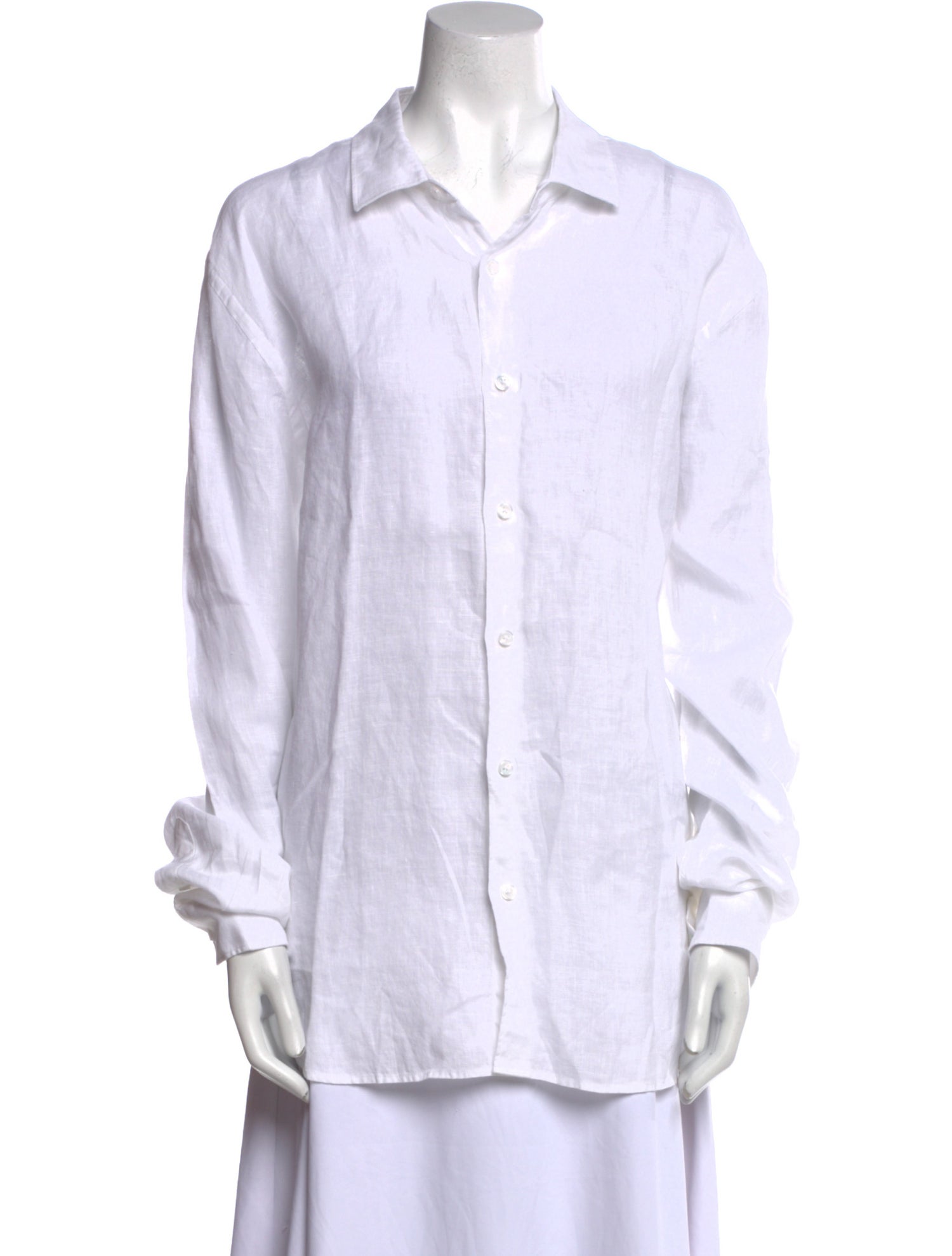 Orlebar Brown Linen Long Sleeve Button-Up Top