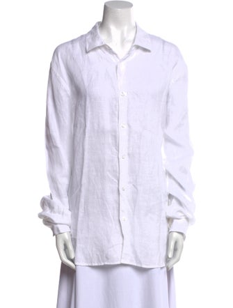 Orlebar Brown Linen Long Sleeve Button-Up Top