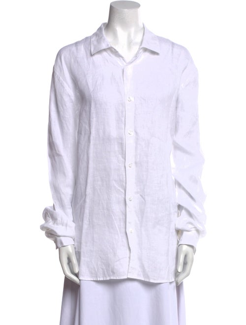 Orlebar Brown Linen Long Sleeve Button-Up Top