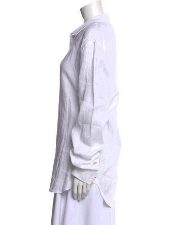 Orlebar Brown Linen Long Sleeve Button-Up Top