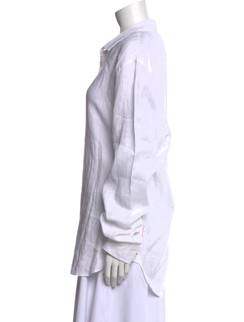 Orlebar Brown Linen Long Sleeve Button-Up Top