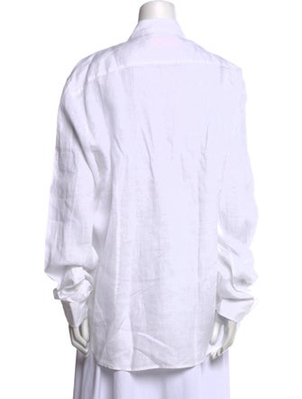 Orlebar Brown Linen Long Sleeve Button-Up Top