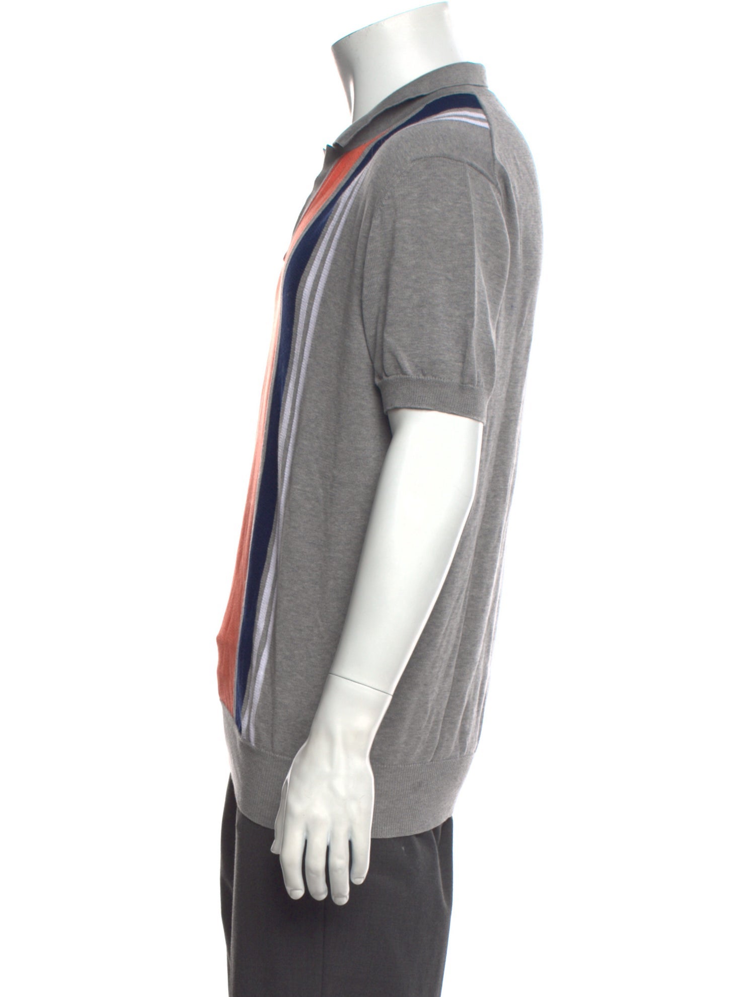 Orlebar Brown Striped V-Neck Polo Shirt