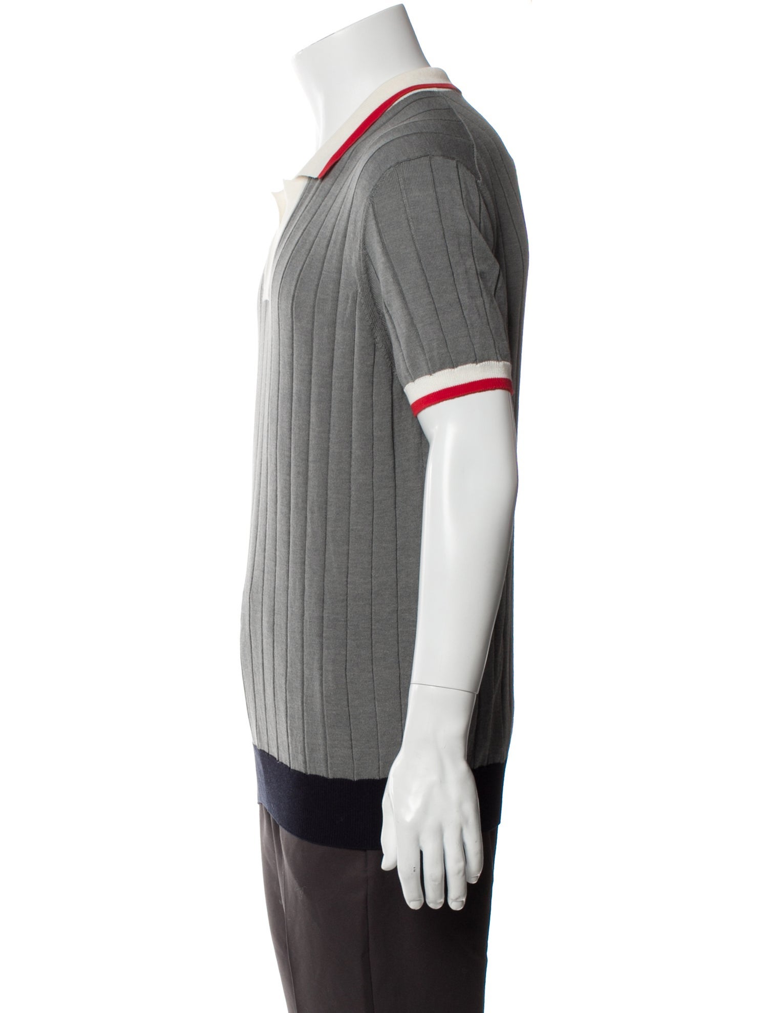 Orlebar Brown Striped V-Neck Polo Sweater