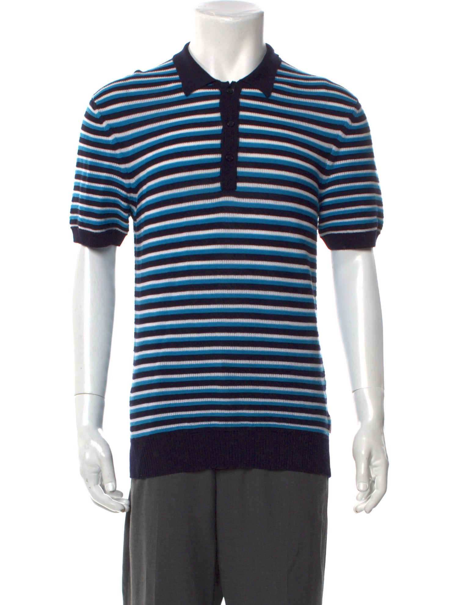 Orlebar Brown Merino Wool Striped Polo Sweater