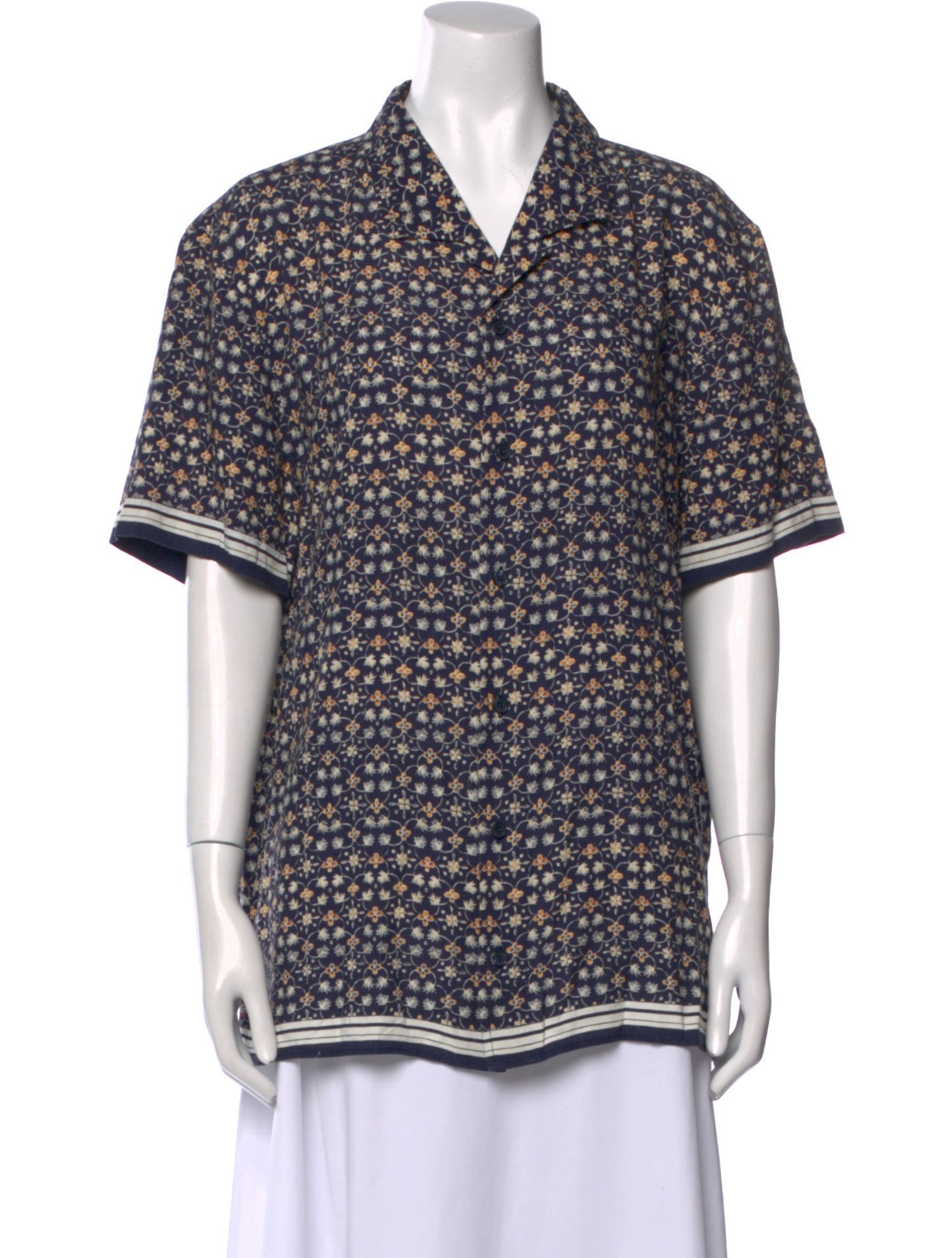 Orlebar Brown Printed Short Sleeve Button-Up Top