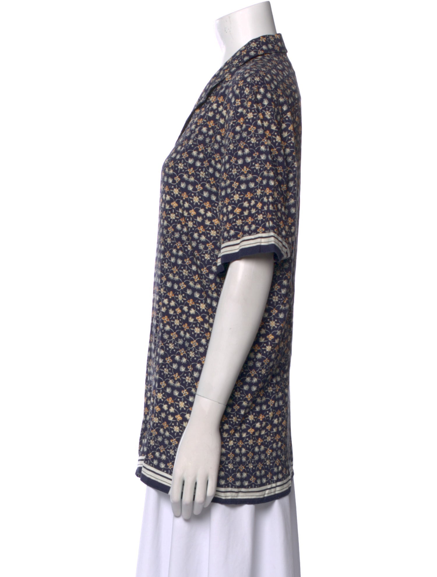 Orlebar Brown Printed Short Sleeve Button-Up Top