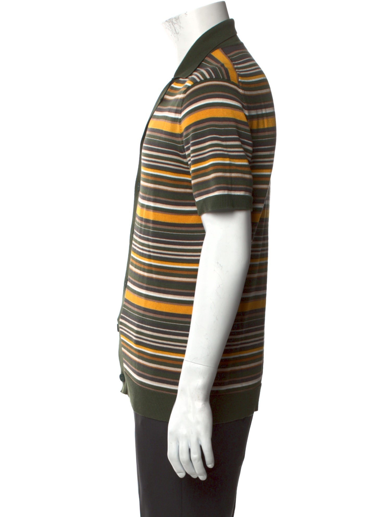 Orlebar Brown Striped V-Neck Polo Sweater