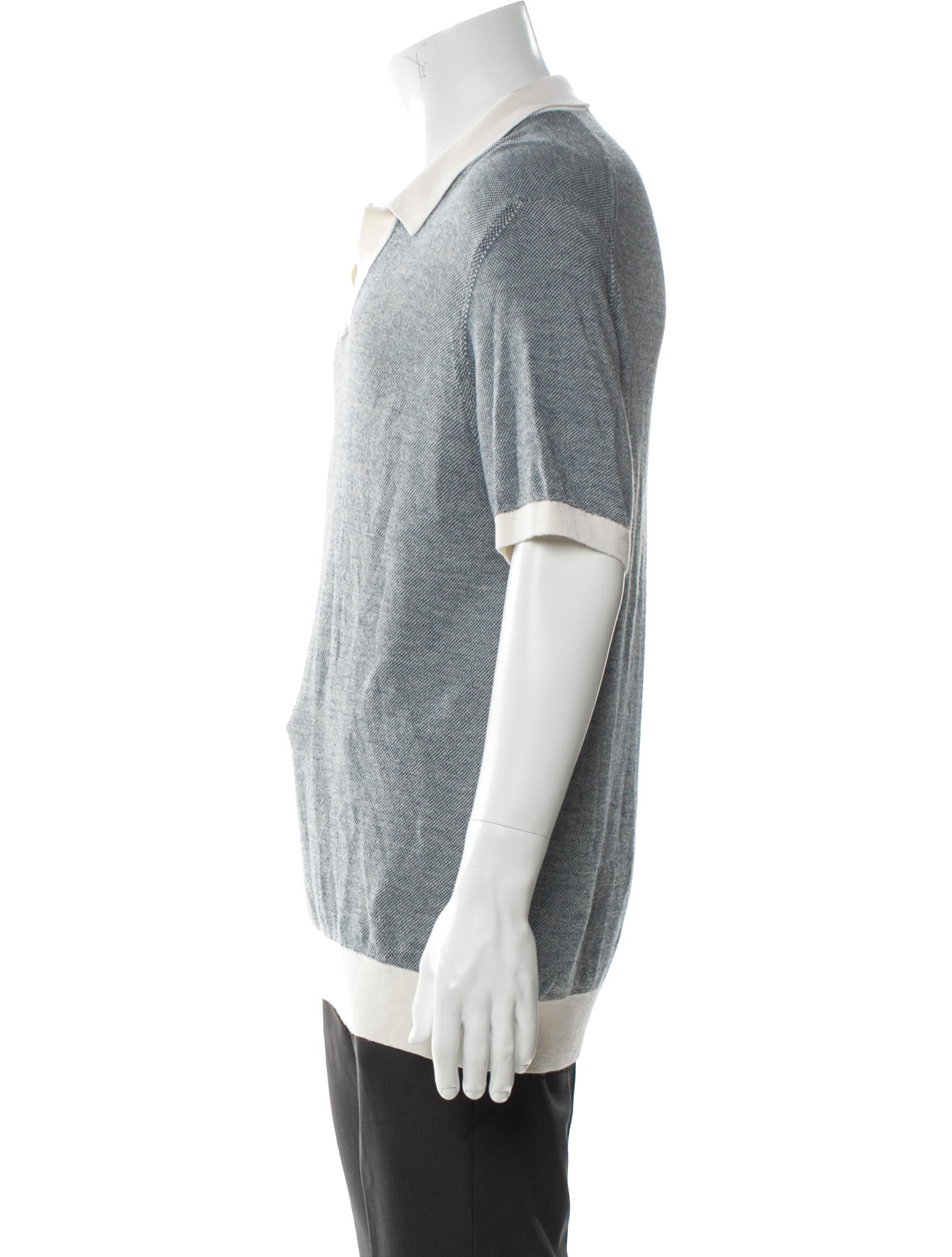 Orlebar Brown Merino Wool Colorblock Pattern Polo Sweater