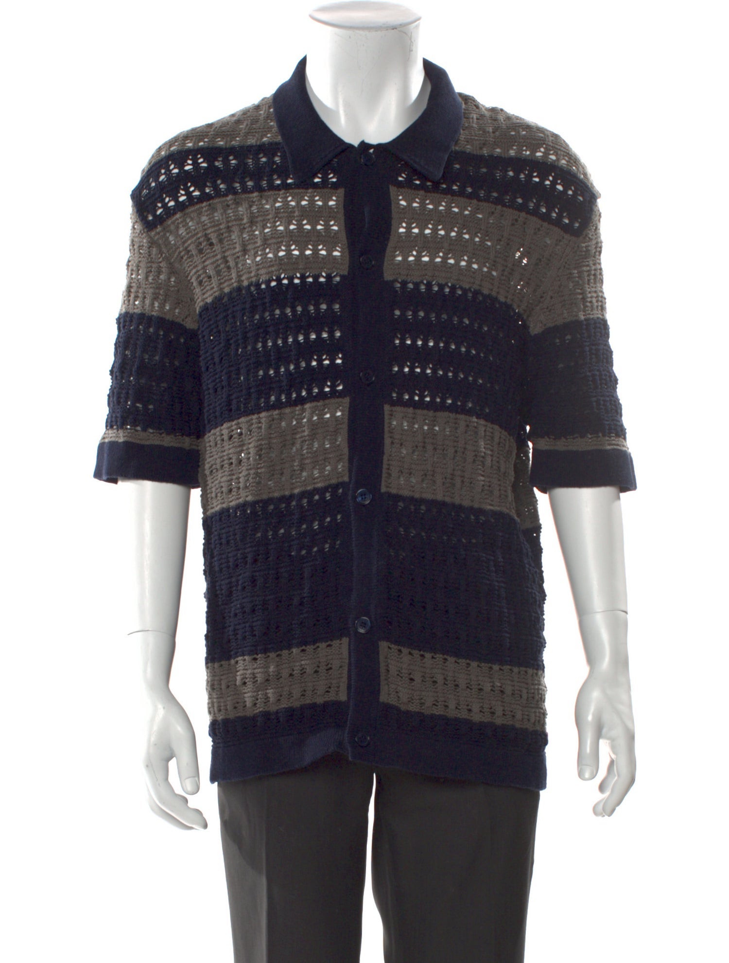 Orlebar Brown Striped Collar Polo Sweater