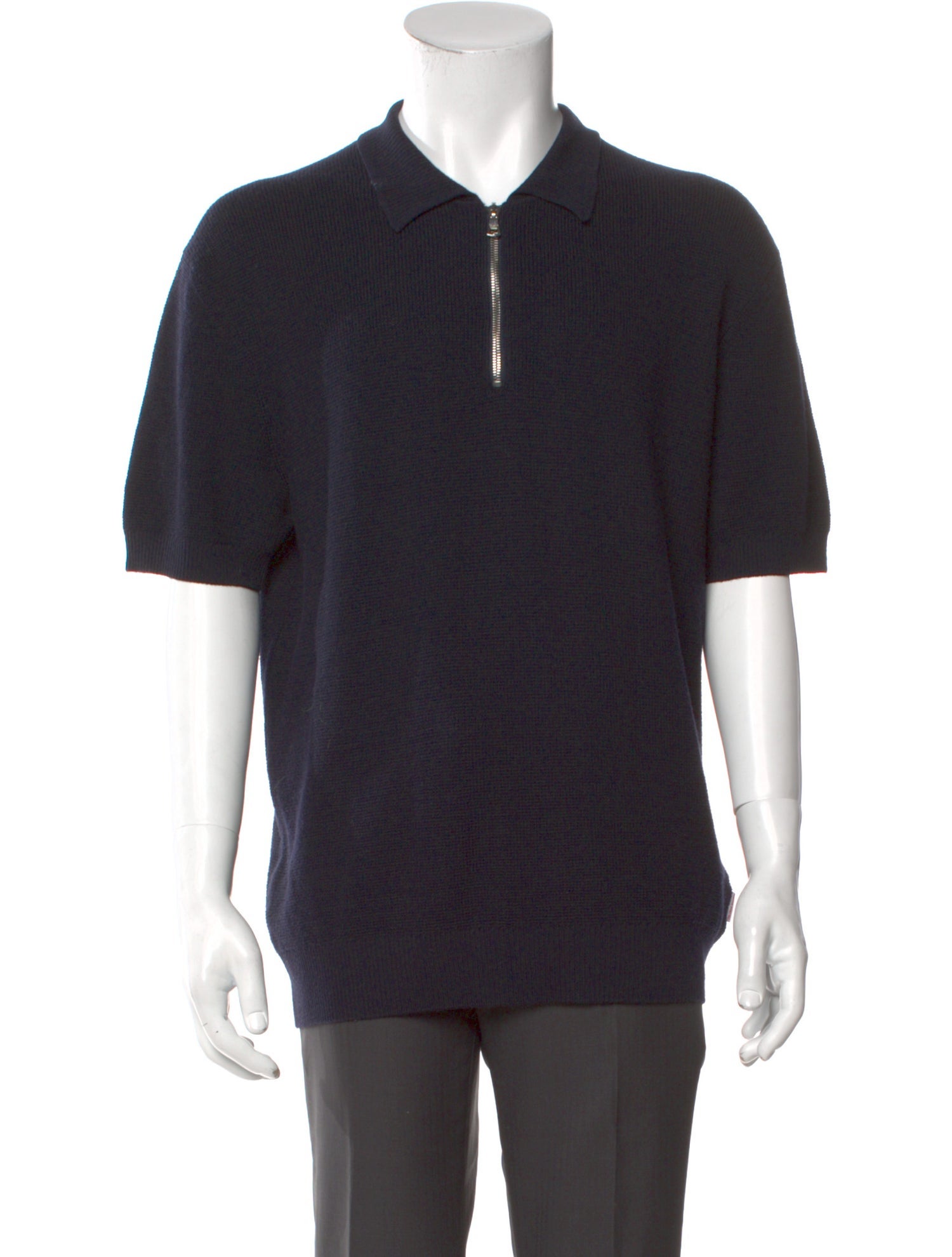 Orlebar Brown Merino Wool Mock Neck Polo Sweater