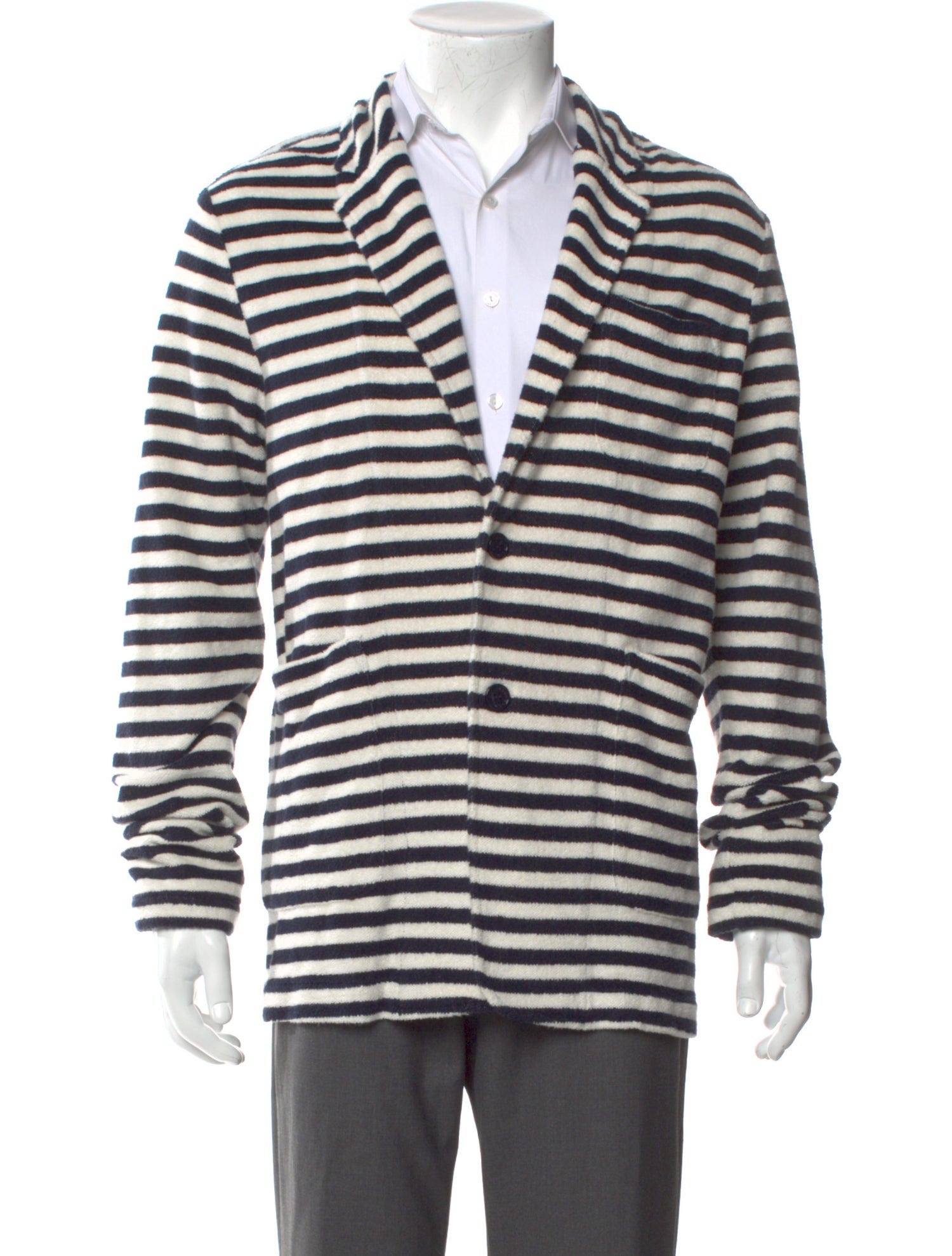 Orlebar Brown Striped Collar Cardigan