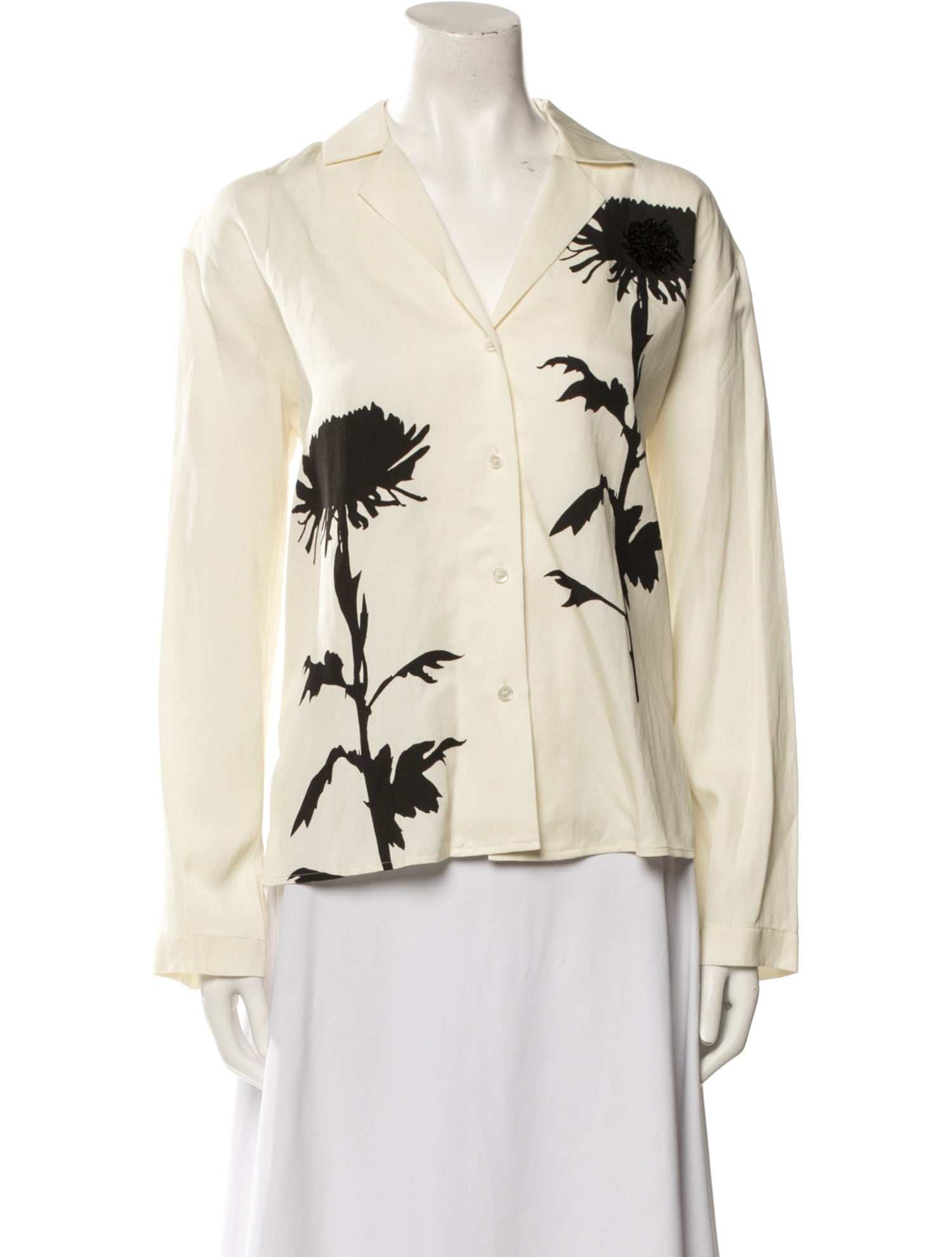 Oroton Printed V-Neck Blouse w/ Tags