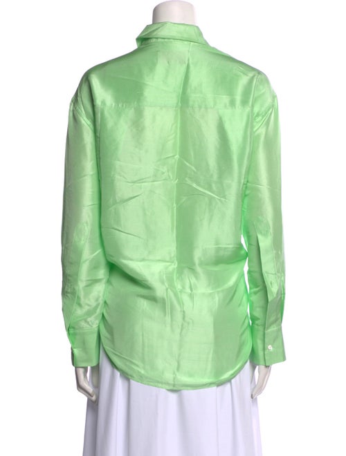 Oroton Silk Long Sleeve Button-Up Top
