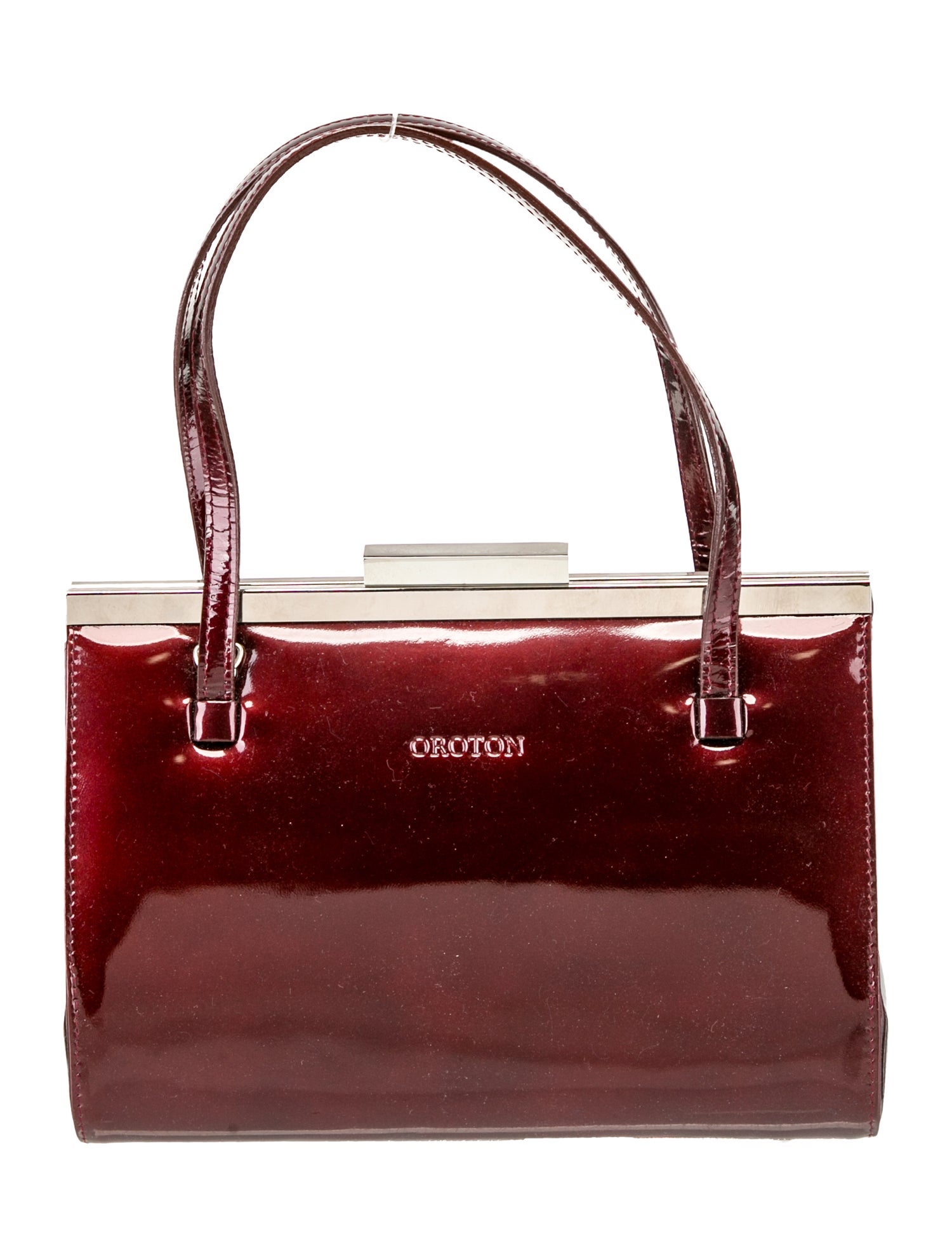 Oroton Patent Leather Top Handle Bag