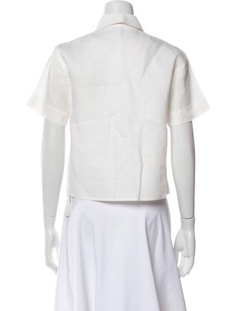 Oroton Linen Graphic Print Crop Top