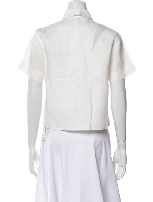 Oroton Linen Graphic Print Crop Top