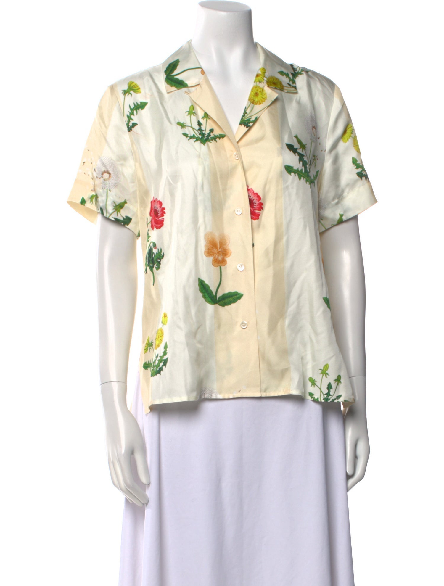 Oroton Silk Floral Print Button-Up Top