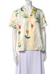 Oroton Silk Floral Print Button-Up Top