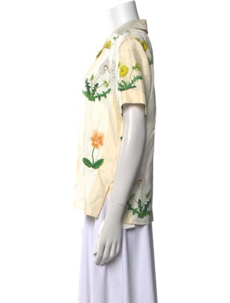 Oroton Silk Floral Print Button-Up Top