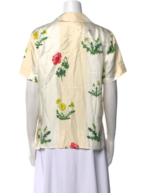 Oroton Silk Floral Print Button-Up Top