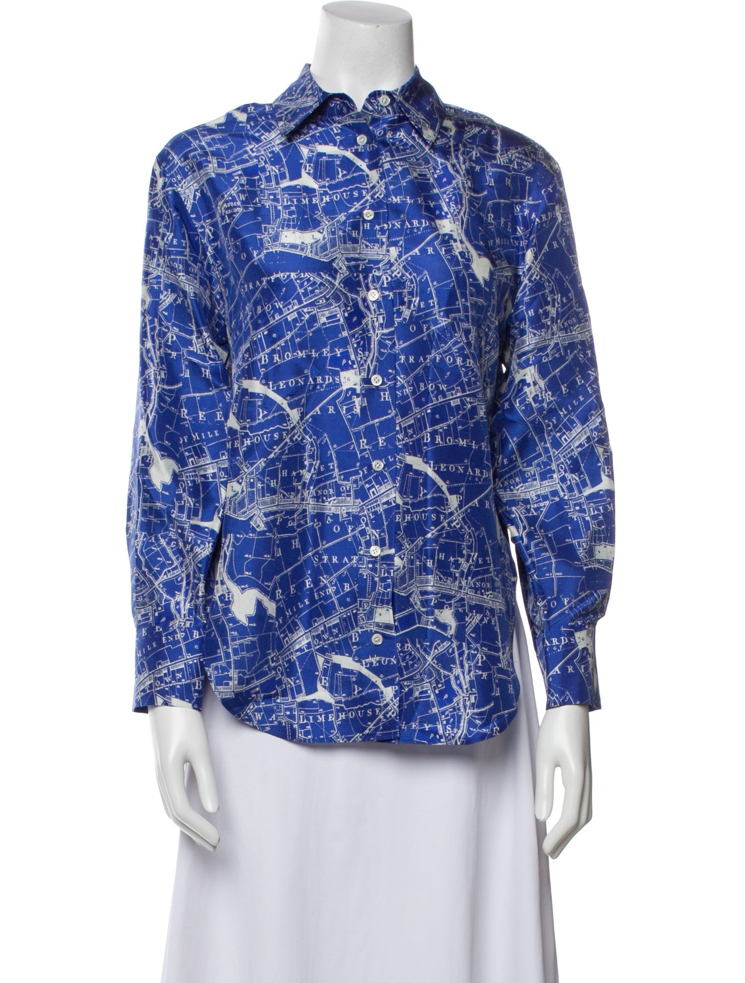Oroton Silk Paisley Print Button-Up Top w/ Tags