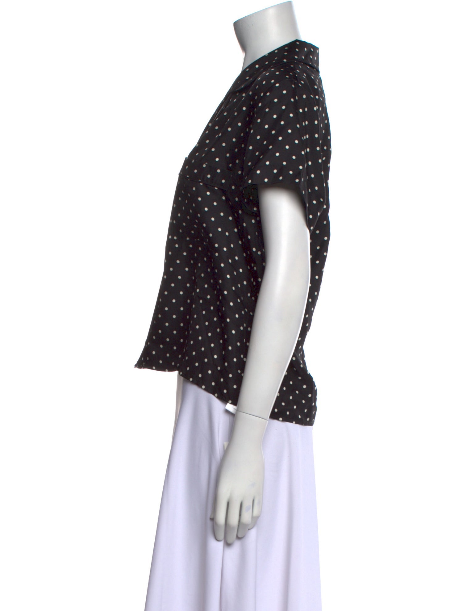 Oroton Silk Polka Dot Print Button-Up Top