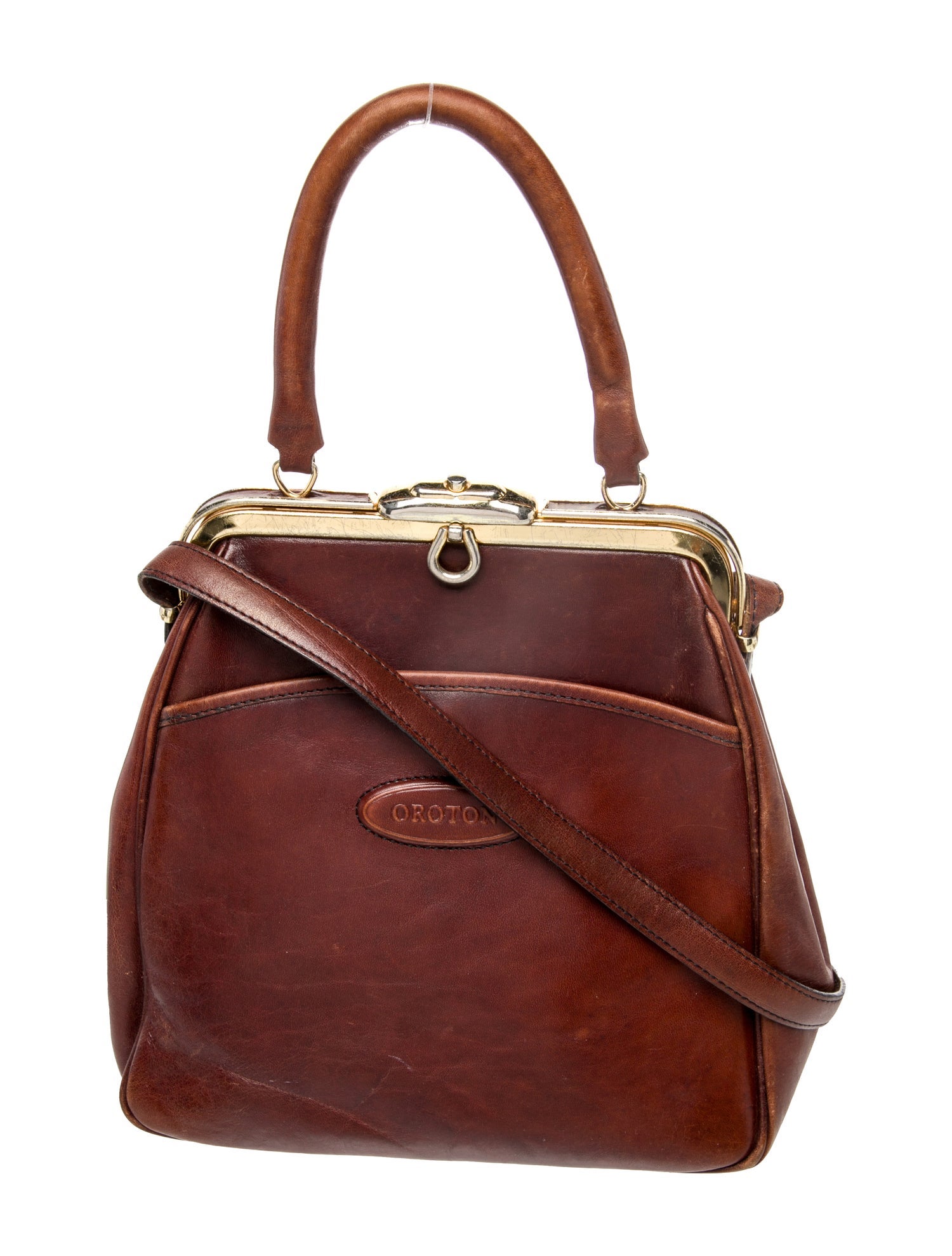 Oroton Leather Top Handle Bag
