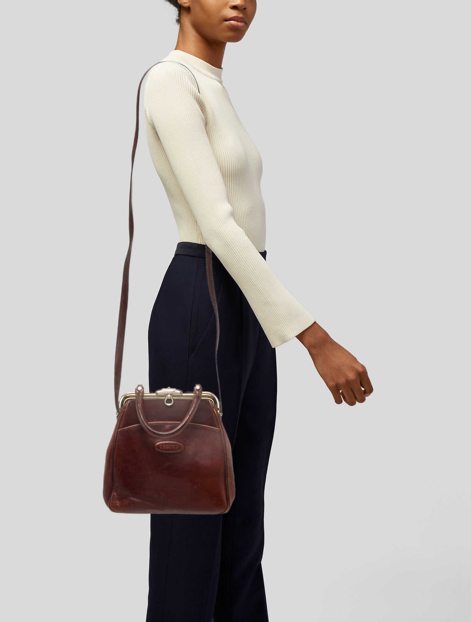 Oroton Leather Top Handle Bag