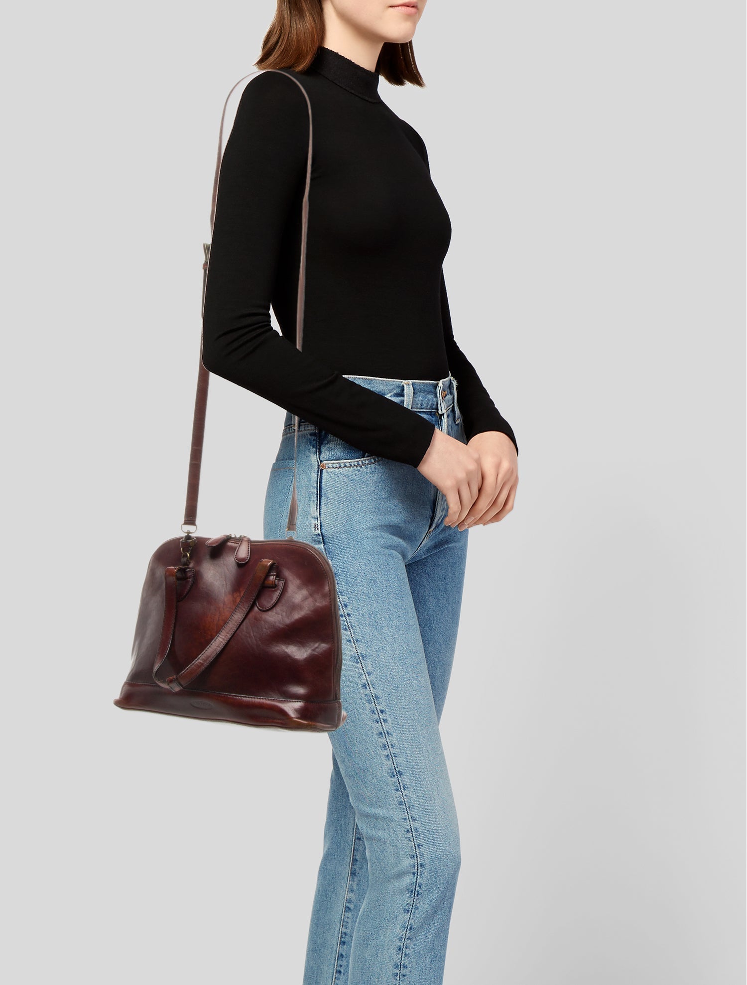 Oroton Leather Bucket Bag