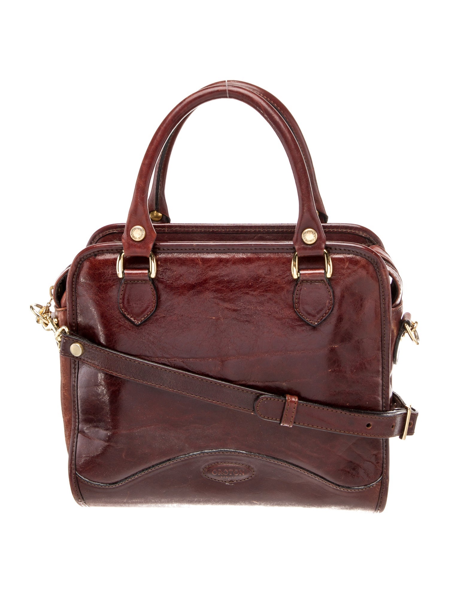 Oroton Leather Top Handle Bag