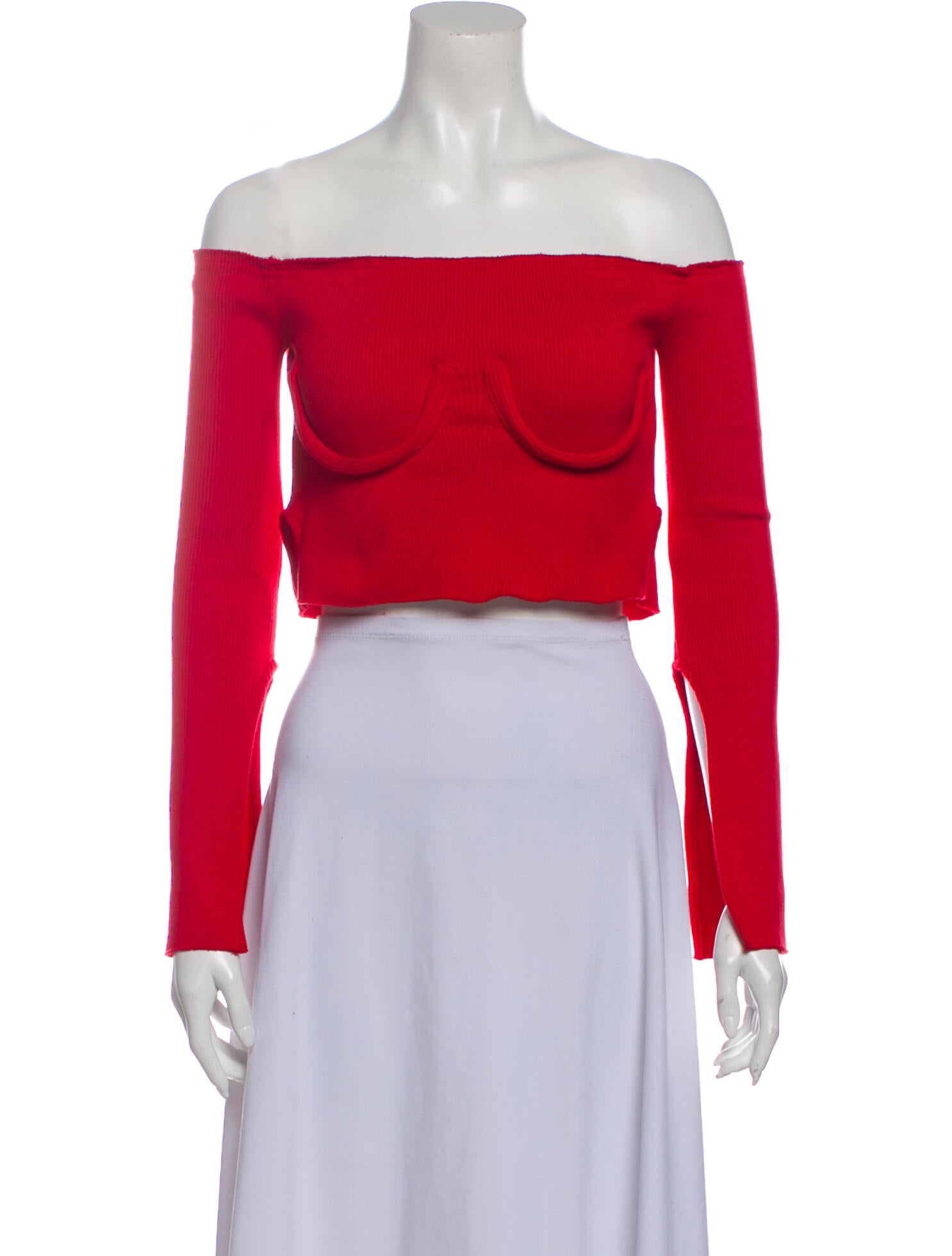 Orseund Iris Off-The-Shoulder Long Sleeve Crop Top