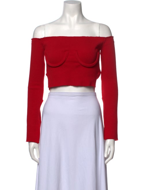 Orseund Iris Off-The-Shoulder Long Sleeve Crop Top