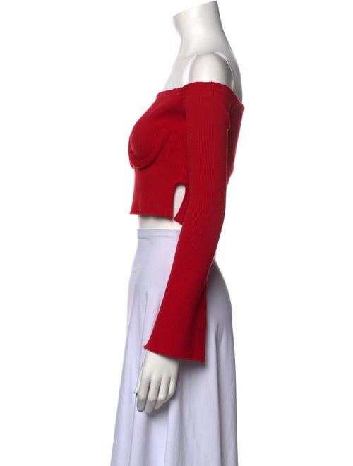 Orseund Iris Off-The-Shoulder Long Sleeve Crop Top