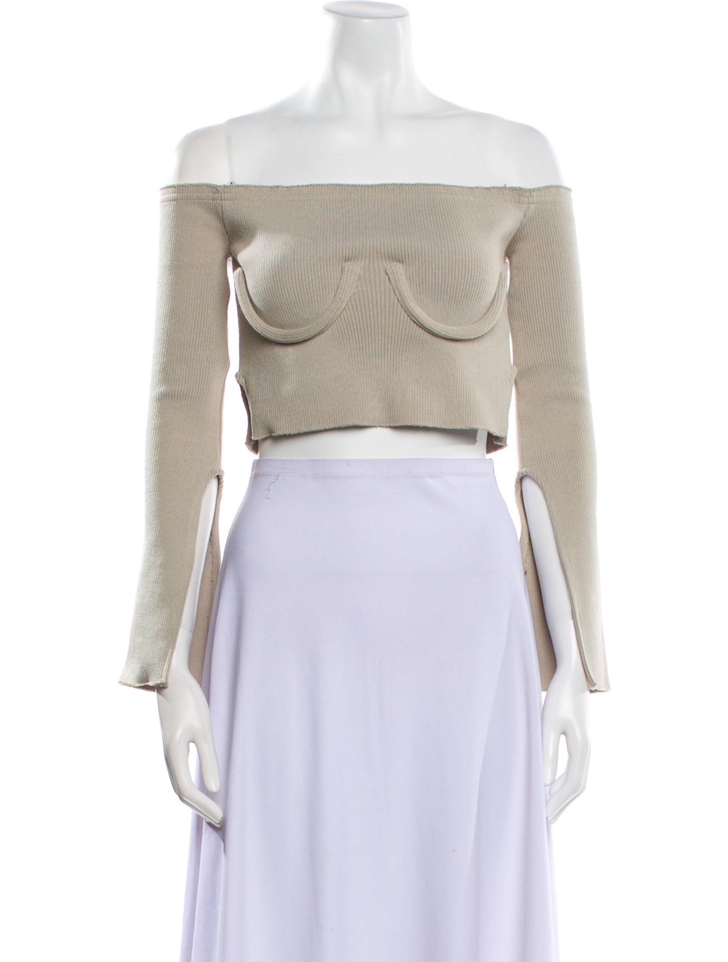 Orseund Iris Off-The-Shoulder Long Sleeve Crop Top