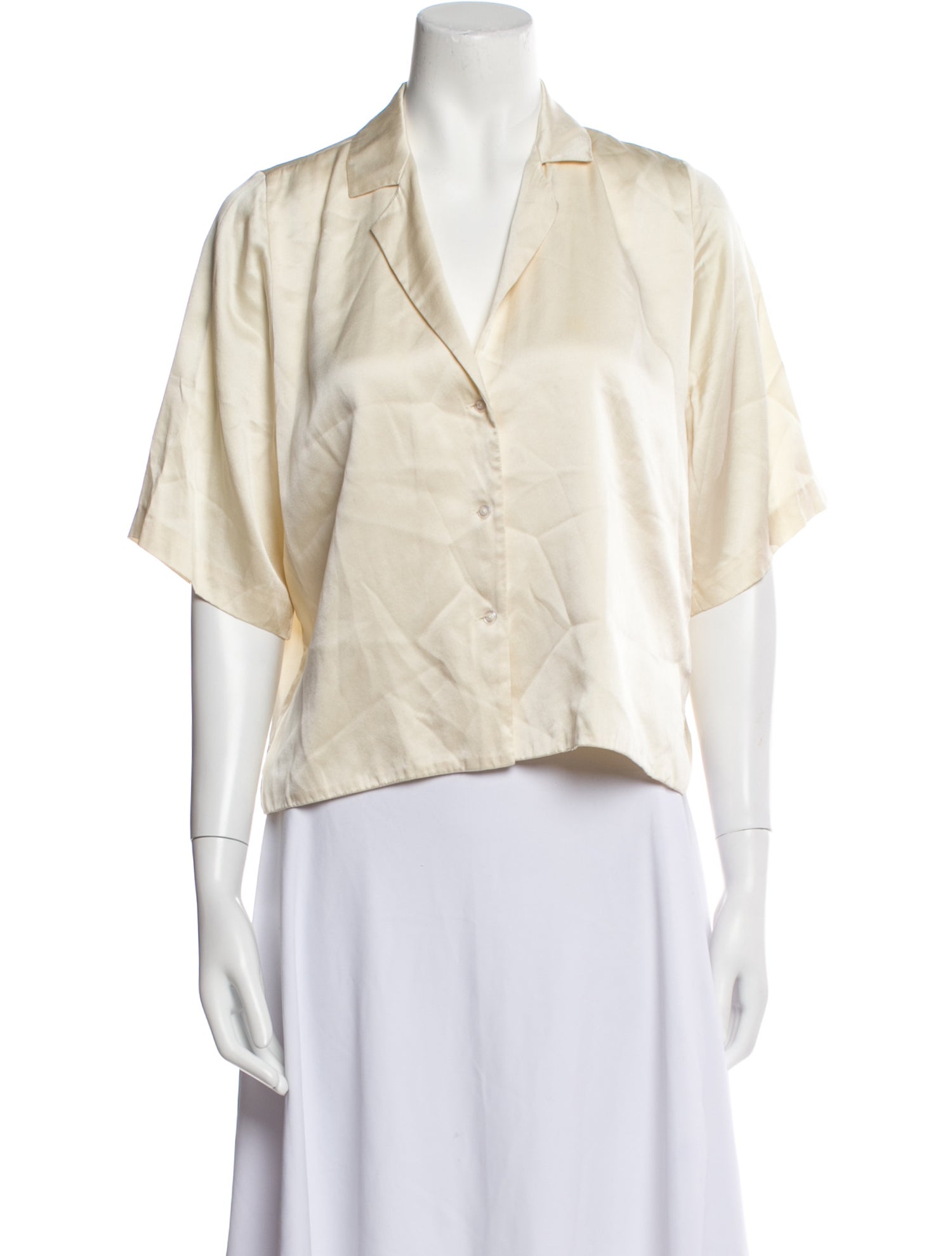Orseund Iris Silk V-Neck Button-Up Top