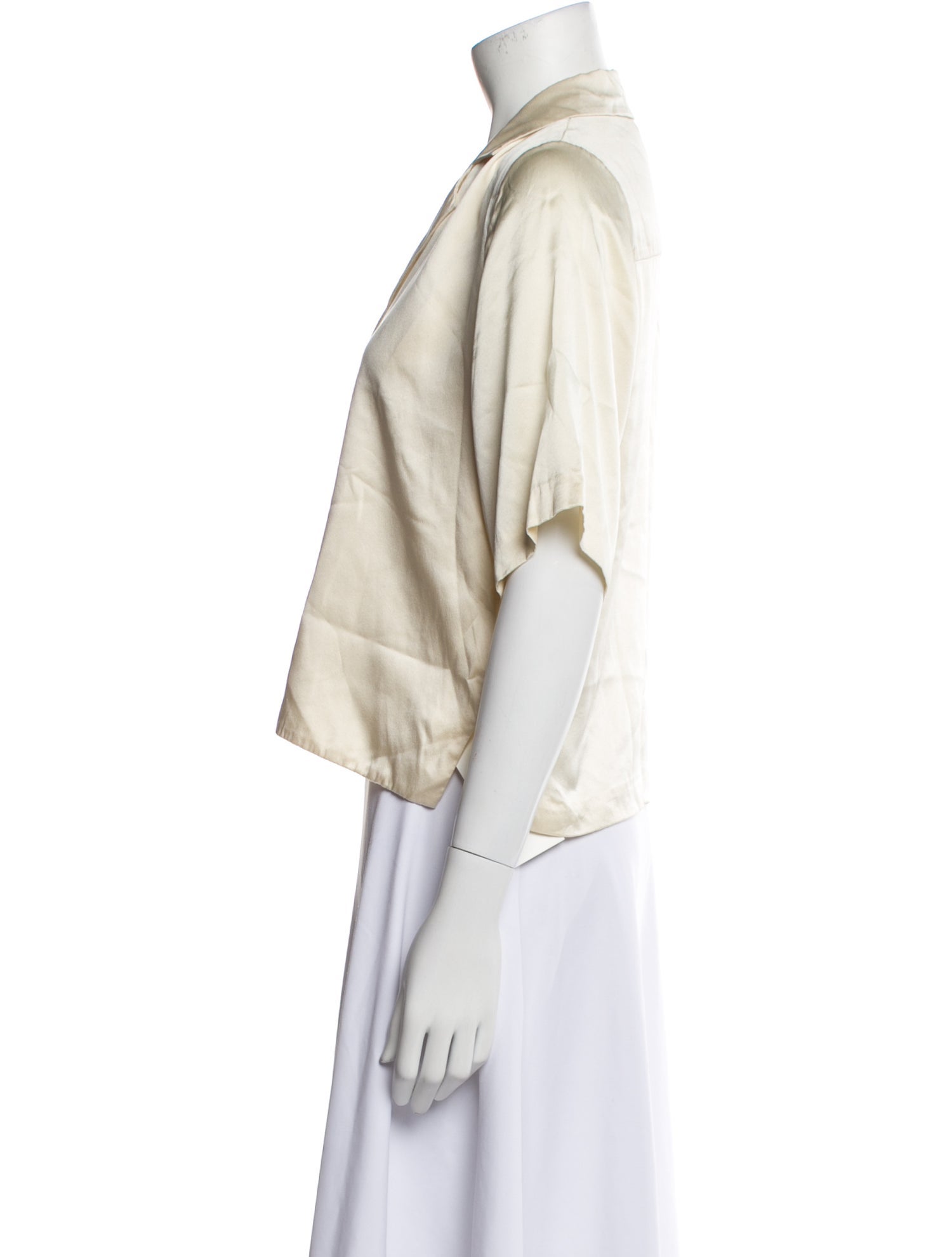 Orseund Iris Silk V-Neck Button-Up Top