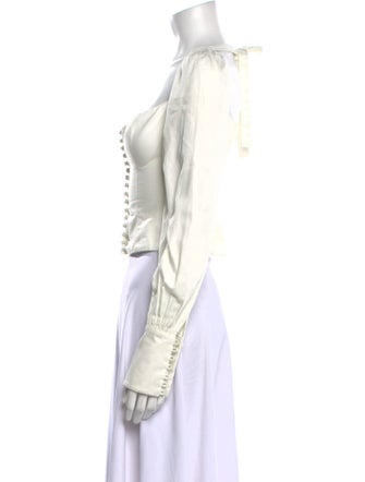 Orseund Iris Square Neckline Long Sleeve Crop Top