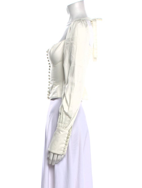 Orseund Iris Square Neckline Long Sleeve Crop Top