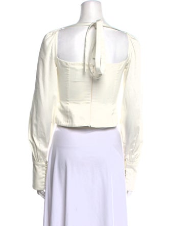 Orseund Iris Square Neckline Long Sleeve Crop Top