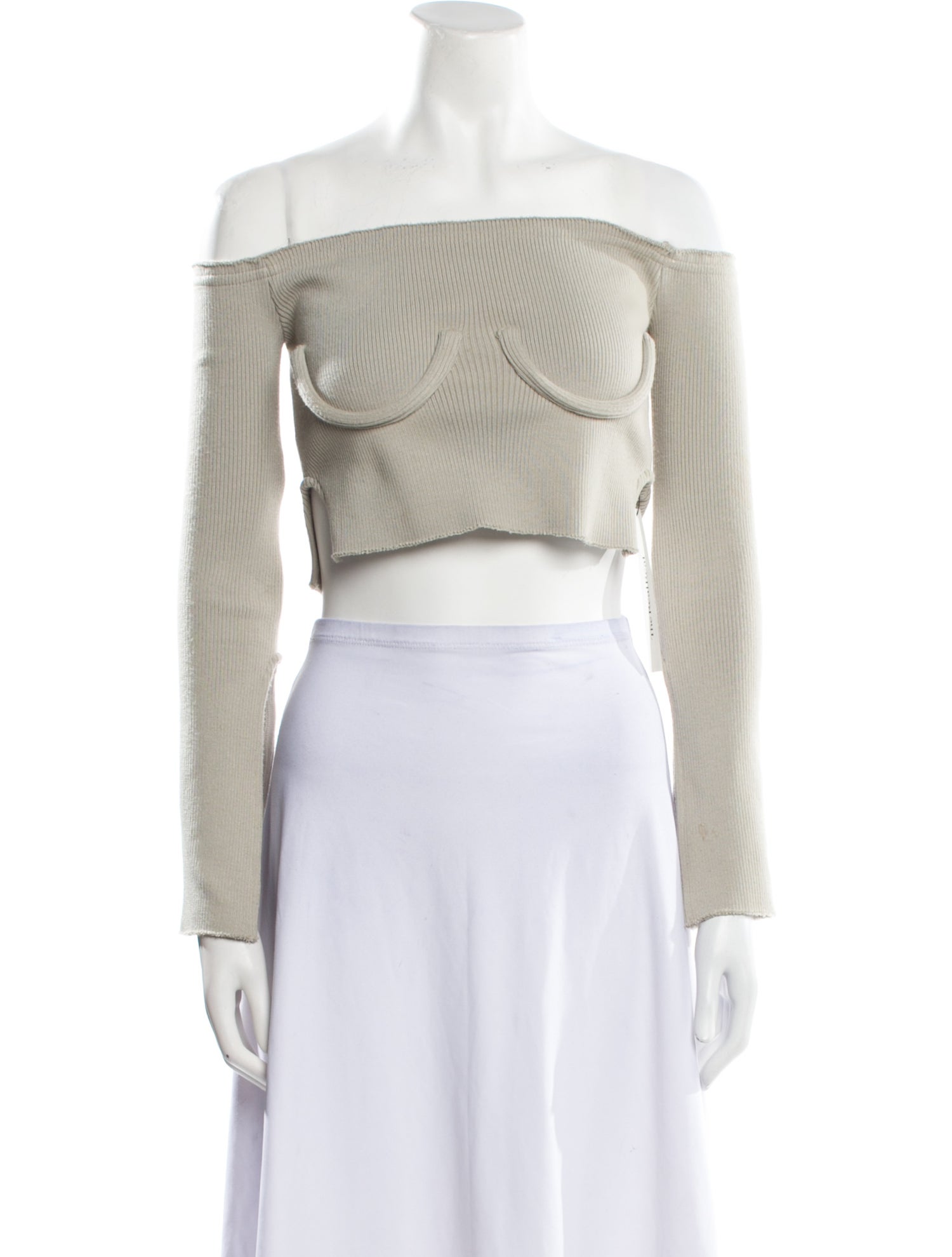 Orseund Iris Silk Off-The-Shoulder Crop Top