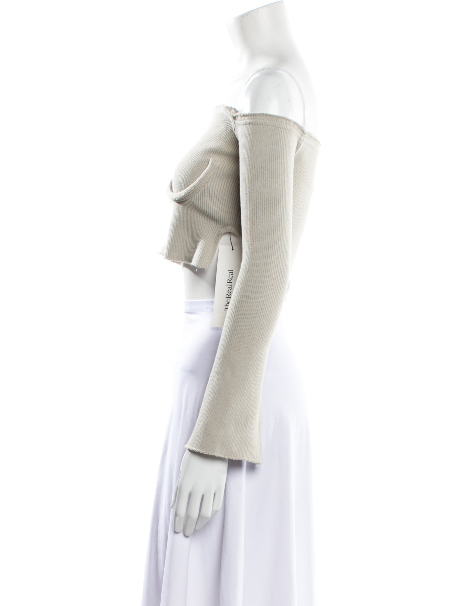 Orseund Iris Silk Off-The-Shoulder Crop Top